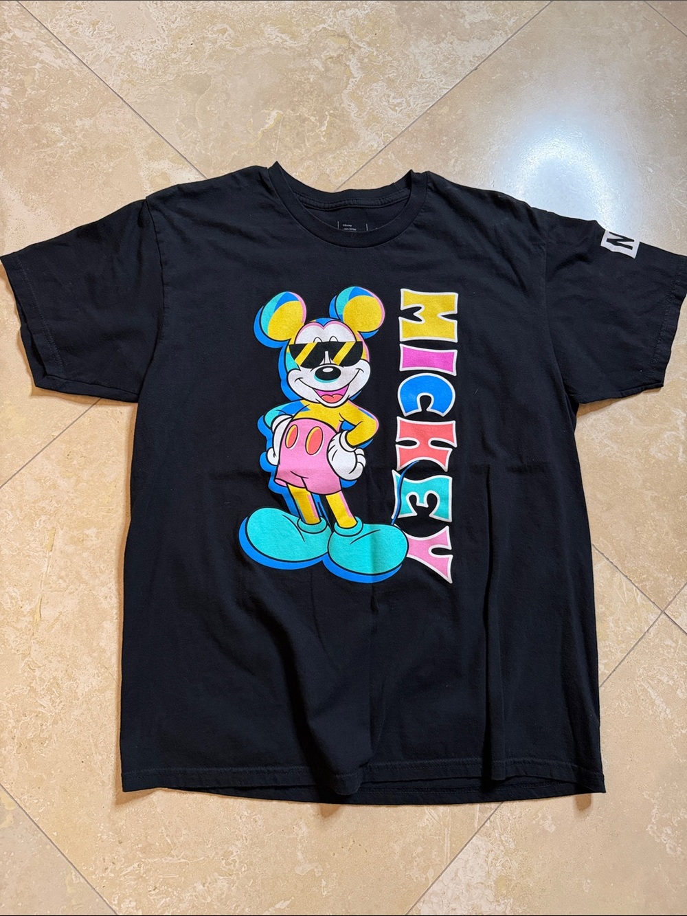 💙Neff Black Short-Sleeve Tee with Colorful Mickey Graphic💙